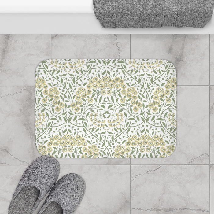 William Morris Bath Mat Floral Yellow Green