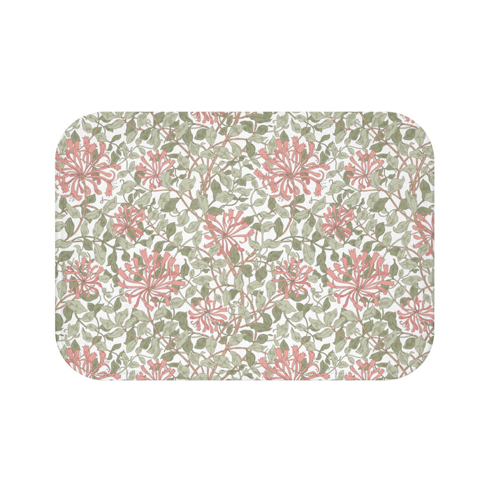 William Morris Bath Mat Honeysuckle Green Pink