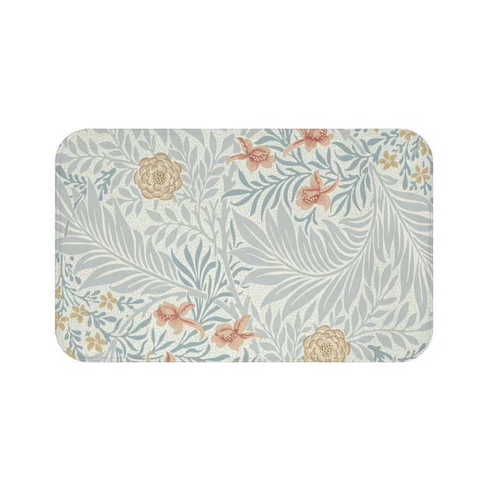 William Morris Bath Mat Larkspur Blue Peach