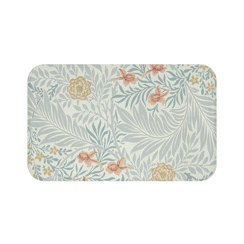 William Morris Bath Mat Larkspur Blue Peach