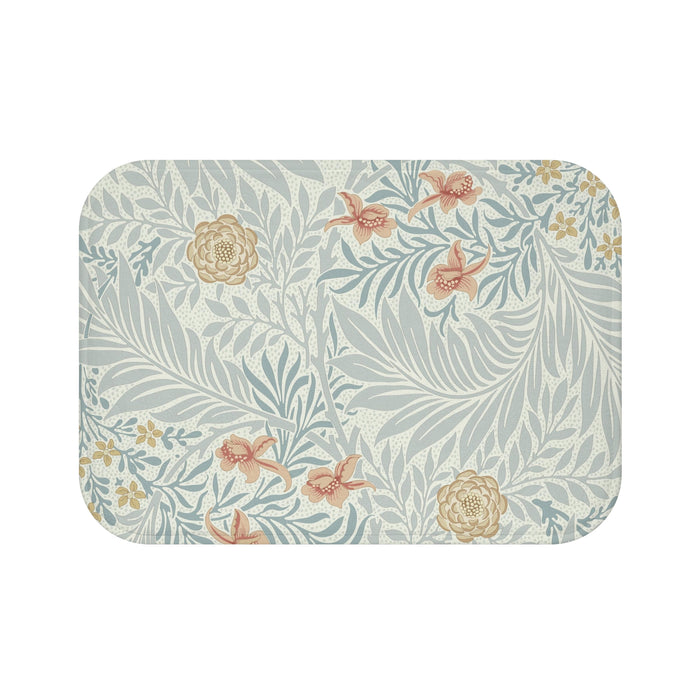 William Morris Bath Mat Larkspur Blue Peach