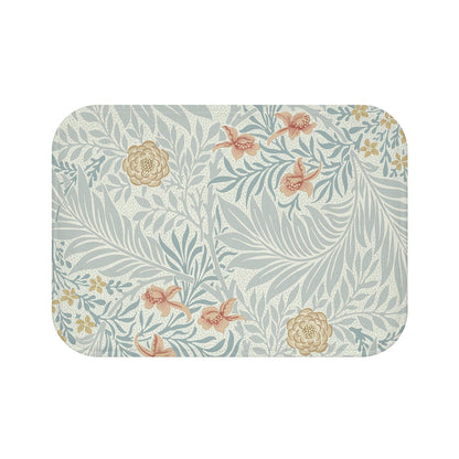 William Morris Bath Mat Larkspur Blue Peach