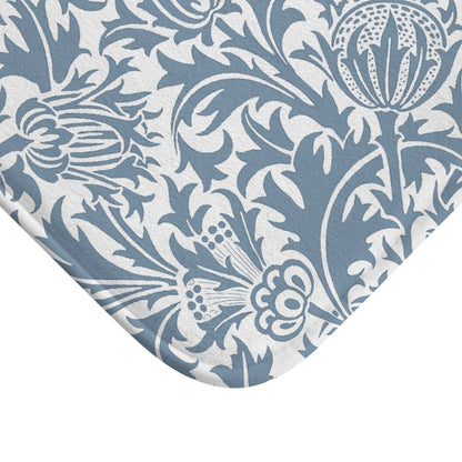 William Morris Bath Mat Thistle Blue