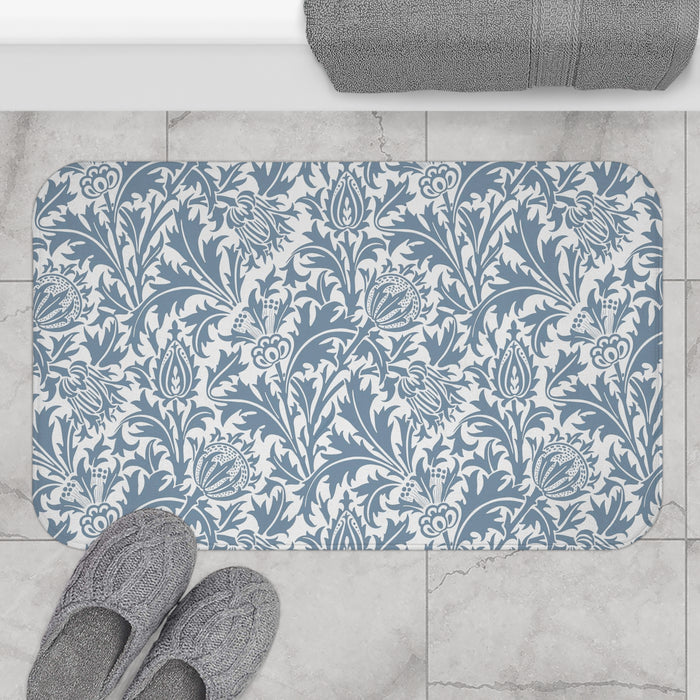 William Morris Bath Mat Thistle Blue