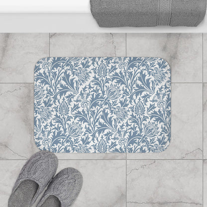 William Morris Bath Mat Thistle Blue