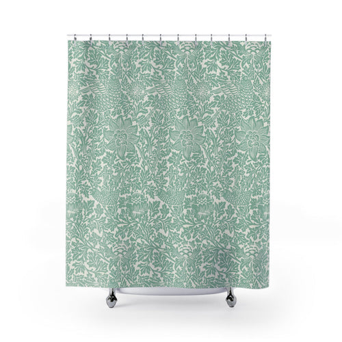 William Morris Bird & Anemone Mint Aqua Shower Curtain