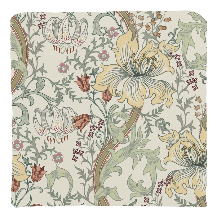 William Morris Cotton Pillows Enchanted Golden Lily Soft Sage