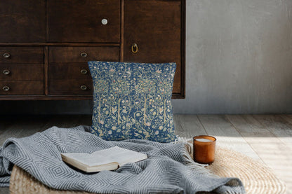 William Morris Cotton Pillows Melsetter Dark Navy Blue