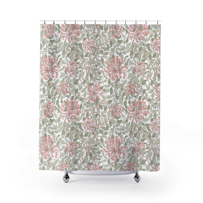 William Morris Honeysuckle Soft Green Shower Curtain