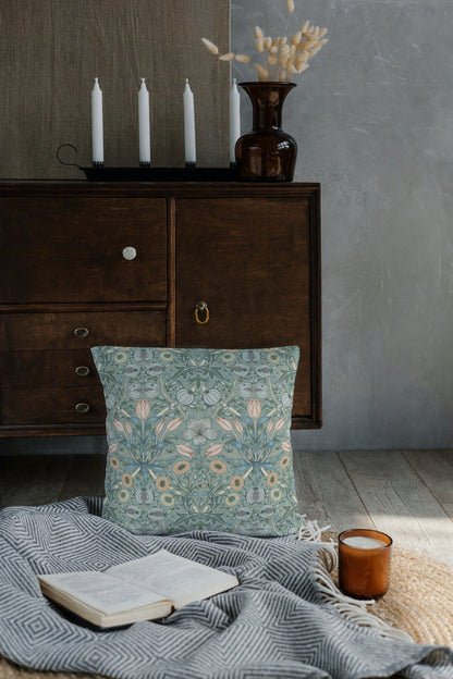 William Morris Outdoor Pillows Duck Egg Sage Floral