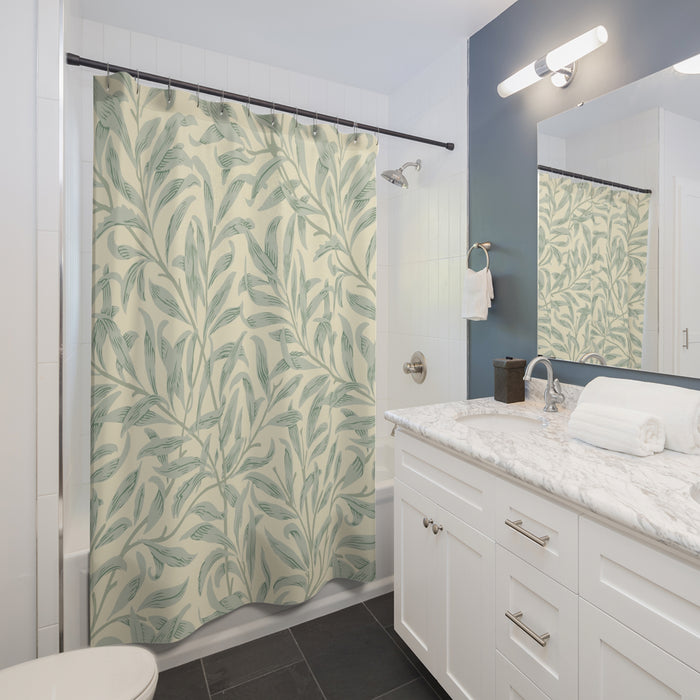William Morris Willow Bough Lemon Sage Shower Curtain