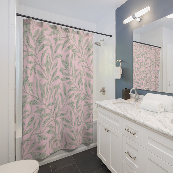 William Morris Willow Bough Pink Sage Shower Curtain