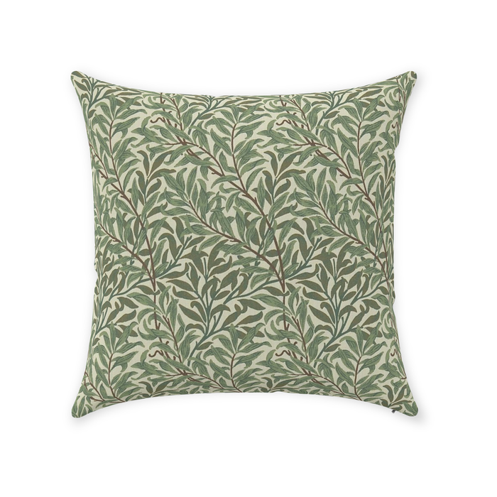 Willow Bough Cotton Throw Pillows William Morris Dark Green