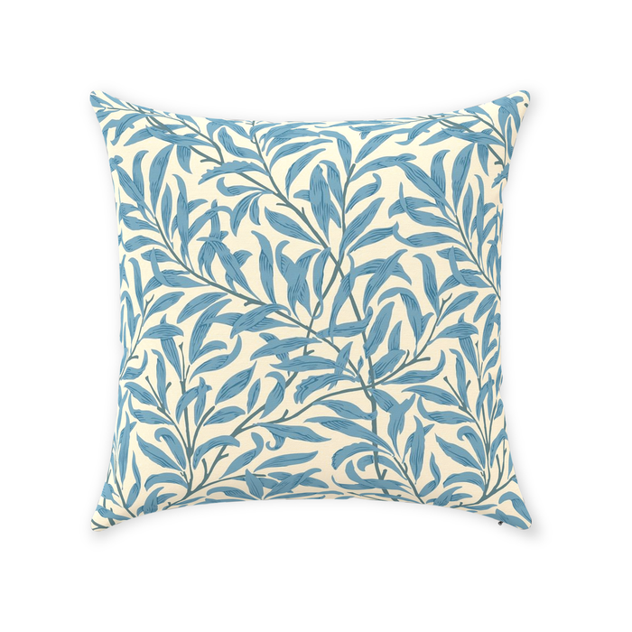 Willow Bough Cotton Throw Pillows William Morris Teal Cream