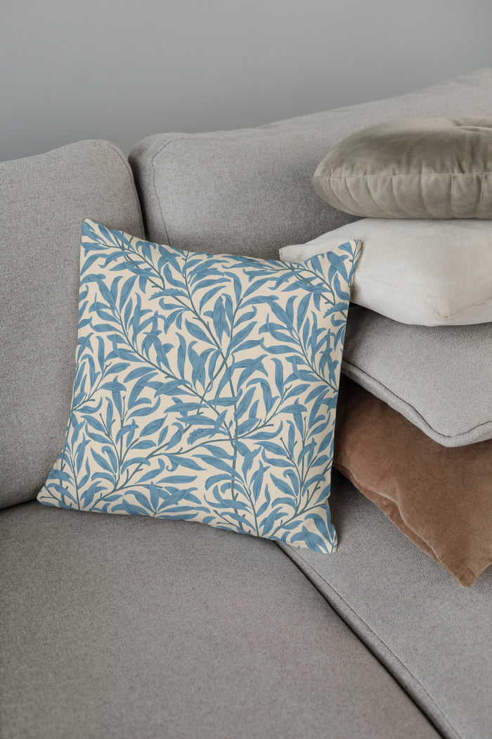 Willow Bough Cotton Throw Pillows William Morris Teal Cream