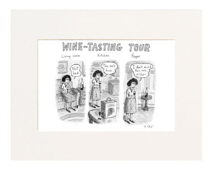 Wine-Tasting Tour Cartoon Print