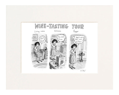 Wine-Tasting Tour Cartoon Print