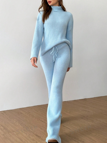 WOMEN'S FASHION CASUAL TURTLENECK SWEATER AND PANTS SET