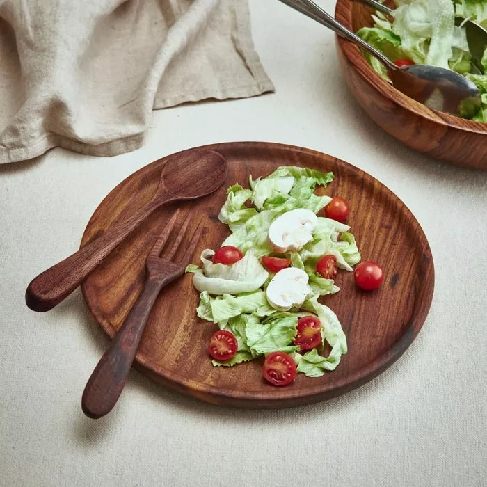 Wooden Round Plate Set - Magalis Egypt
