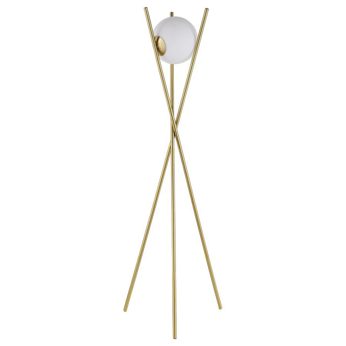 Yamileth 65-inch Spherical Bulb Metal Tripod Floor Lamp Gold