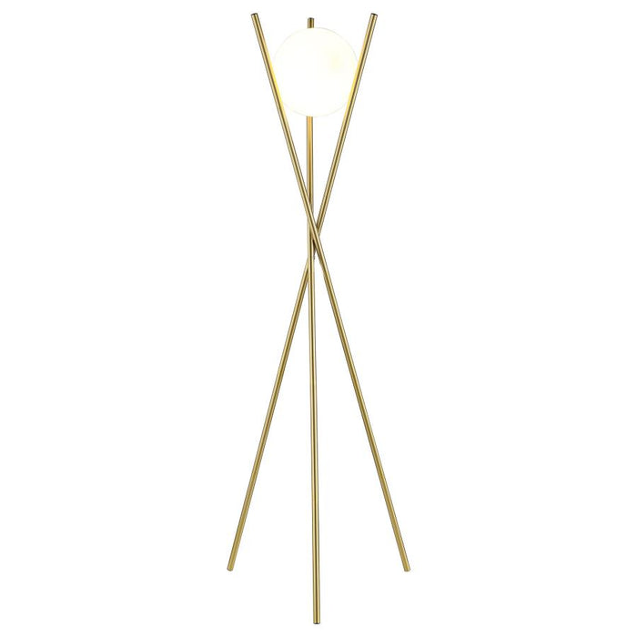Yamileth 65-inch Spherical Bulb Metal Tripod Floor Lamp Gold