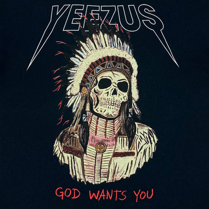 Yeezus Tour 2013 OG Native Skull Tee In Black By Wes Lang