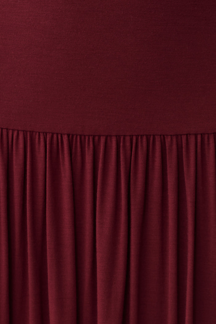 Zsela High Neck Modal Maxi Dress - Wine