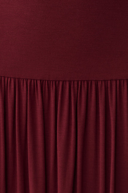 Zsela High Neck Modal Maxi Dress - Wine